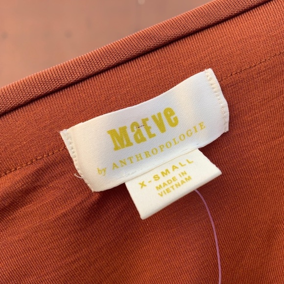 NWT Anthropologie Maeve Tied Rayon Blend Rust Skirt Size XS - Picture 4 of 6